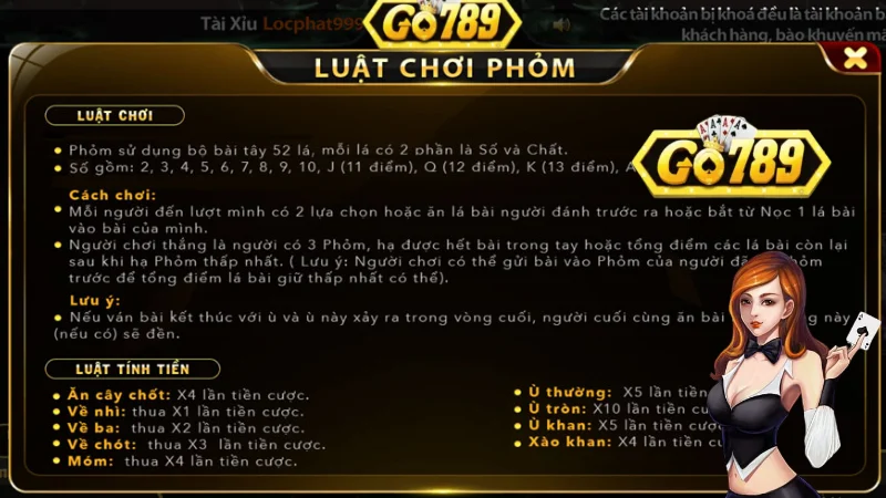 Hướng dẫn chơi phỏm Go789