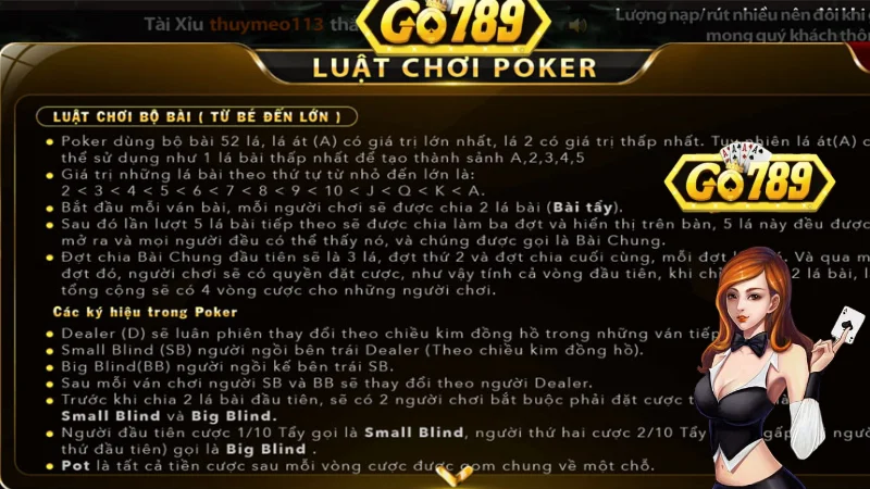 Hướng dẫn chơi Poker Go789