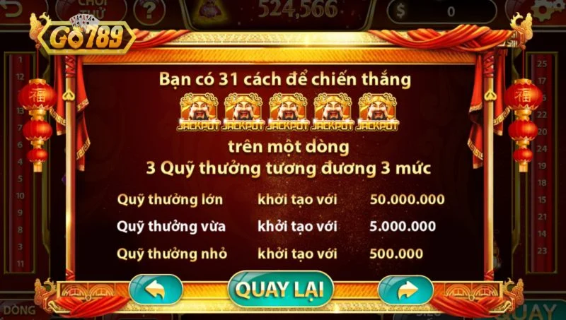 Luật chơi Thần tài Go789 cơ bản